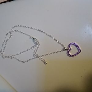 Kids purple heart necklace
